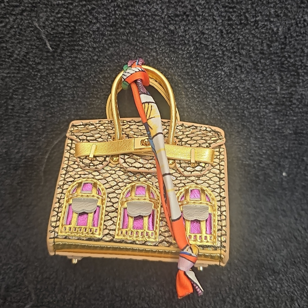 Unbranded Gold and Pink Women's Bag Charm